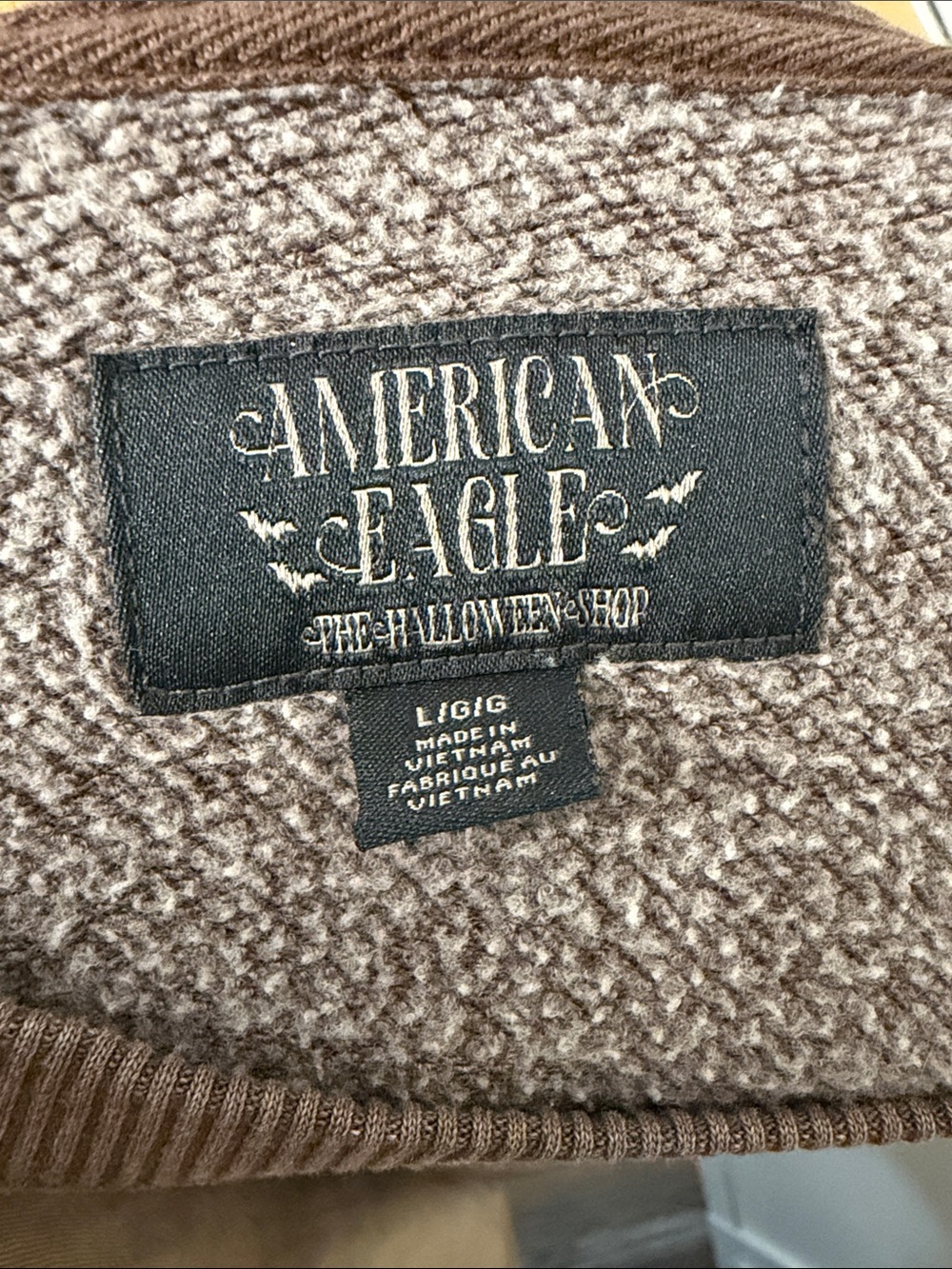 American Eagle Outfitters Brown Crewneck Sweatshirt with Cream Ghost Graphic - Picture 3 of 3